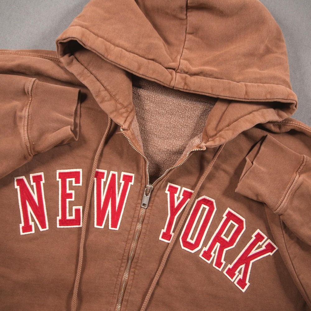 John Galt New York Full Zip Women Hoodie XXL Brown Yankees MLB Baseball